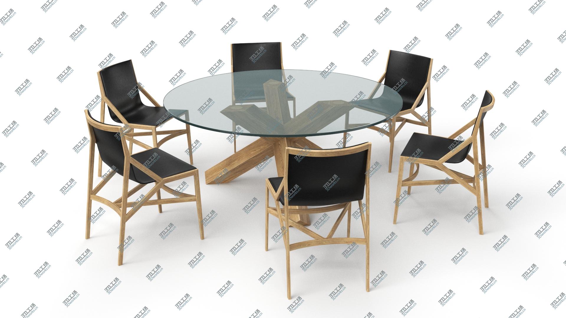 images/goods_img/2021040233/3D Cassina Dining Table Chair Set Oak Glass - PBR/1.jpg